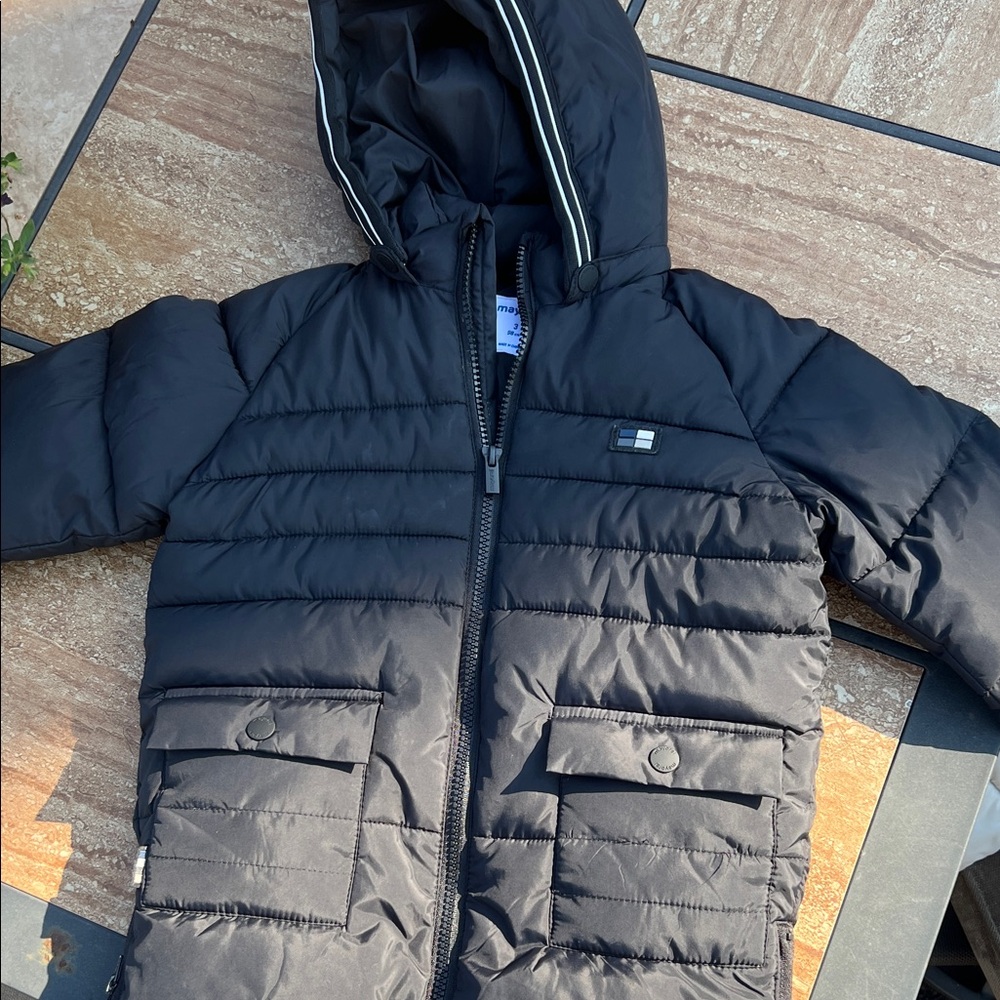 Mayoral Black Hooded Puffer Jacket for Kids